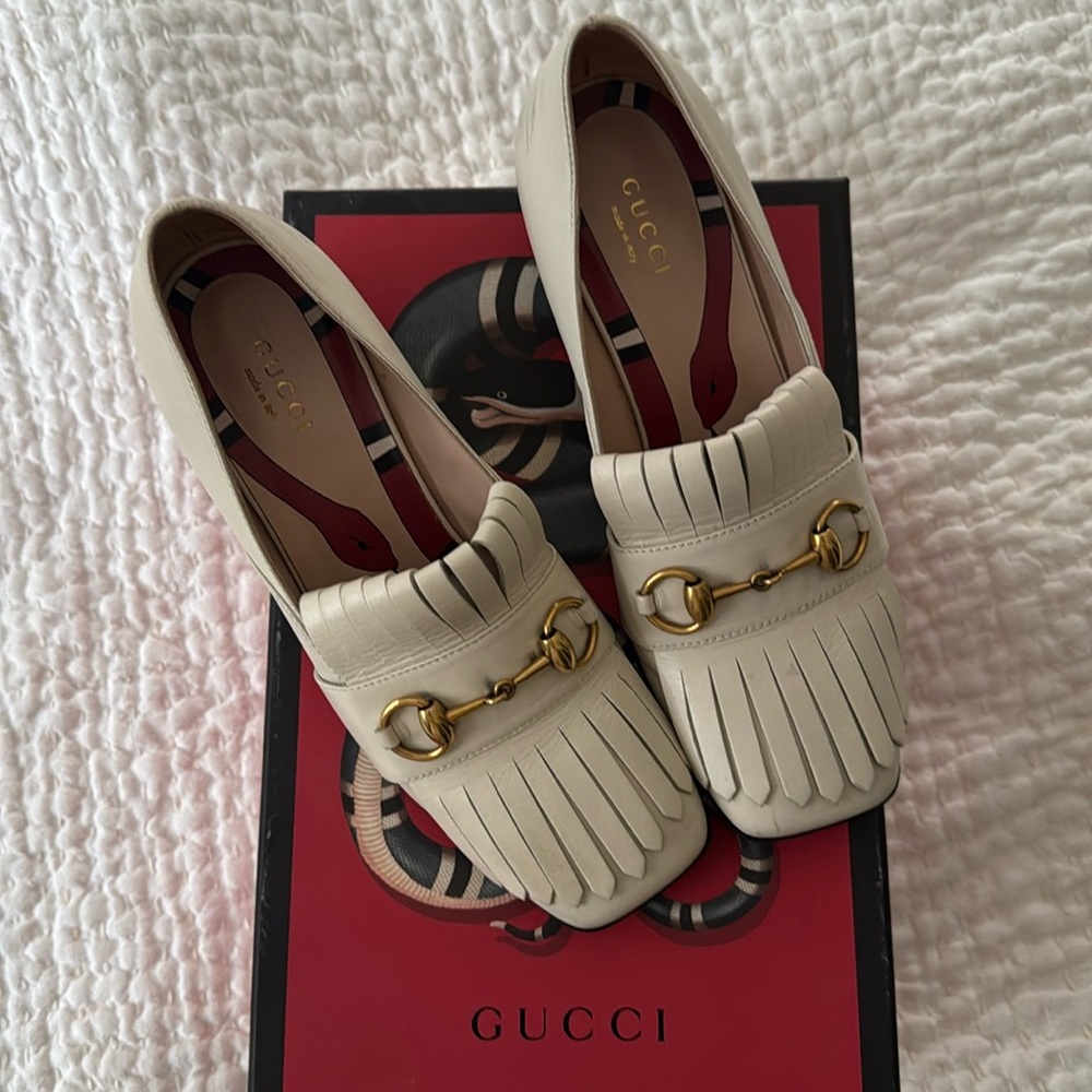 Gucci block heel loafers